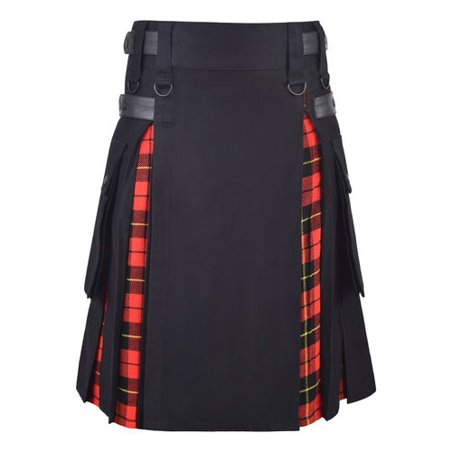 Men's Wallace Tartan Hybrid Kilt with Cargo Pockets, Utility Kilt