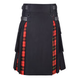 Men's Wallace Tartan Hybrid Kilt with Cargo Pockets, Utility Kilt