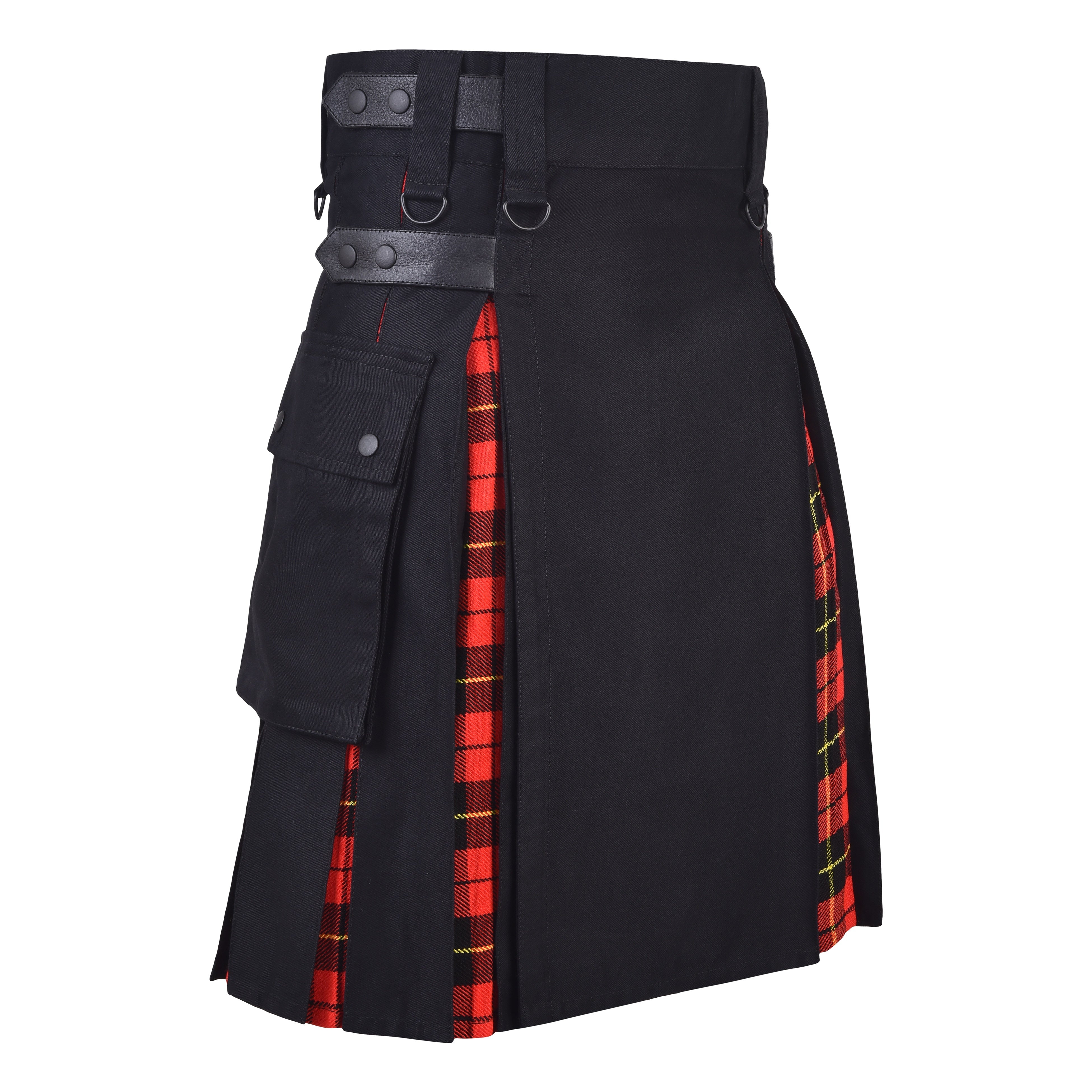 Men's Wallace Tartan Hybrid Kilt with Cargo Pockets, Utility Kilt