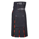 Men's Wallace Tartan Hybrid Kilt with Cargo Pockets, Utility Kilt
