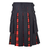Men's Wallace Tartan Hybrid Kilt with Cargo Pockets, Utility Kilt