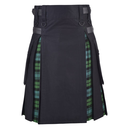 Men's Campbell Ancient Tartan Hybrid Kilt with Cargo Pockets, Utility Kilt