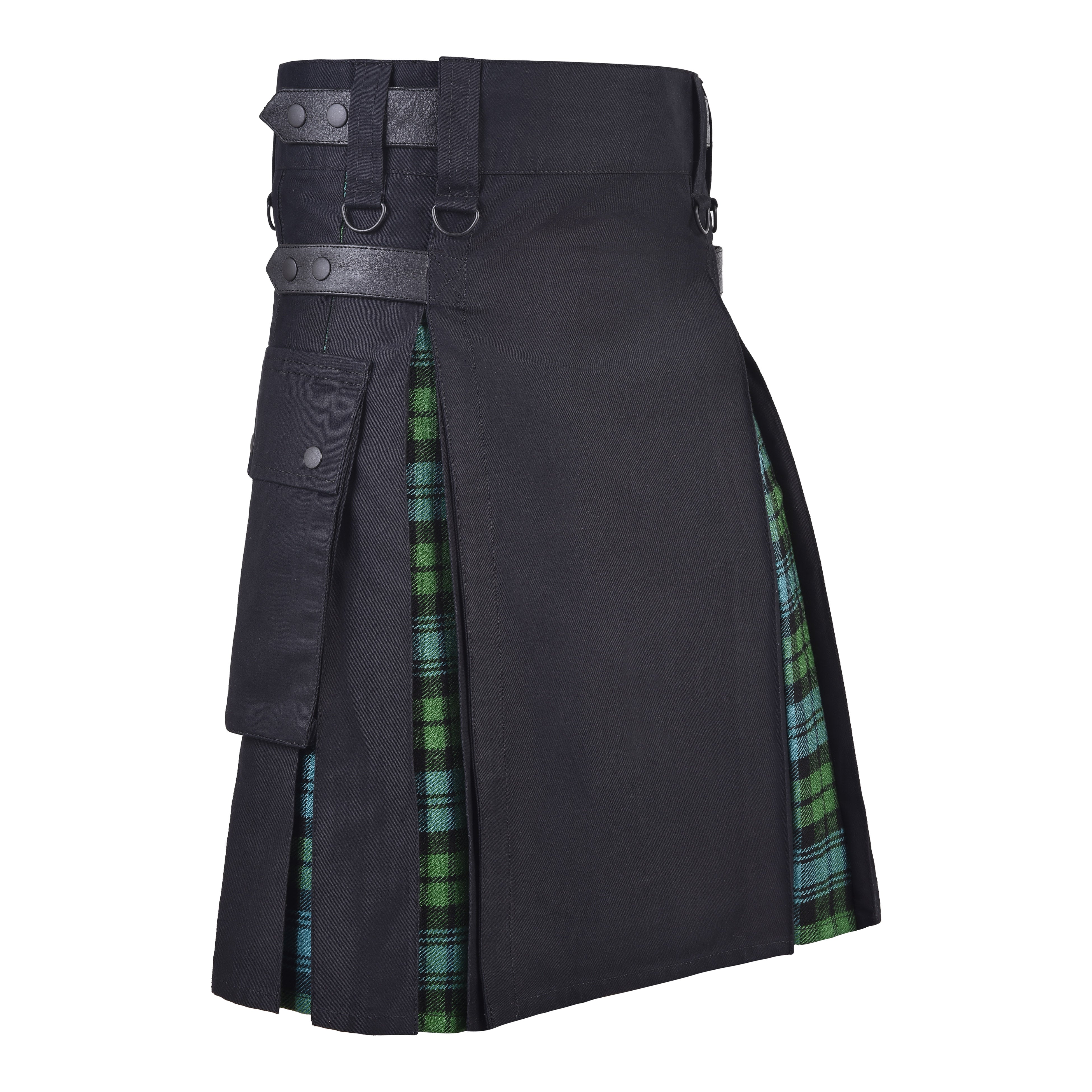Men's Campbell Ancient Tartan Hybrid Kilt with Cargo Pockets, Utility Kilt