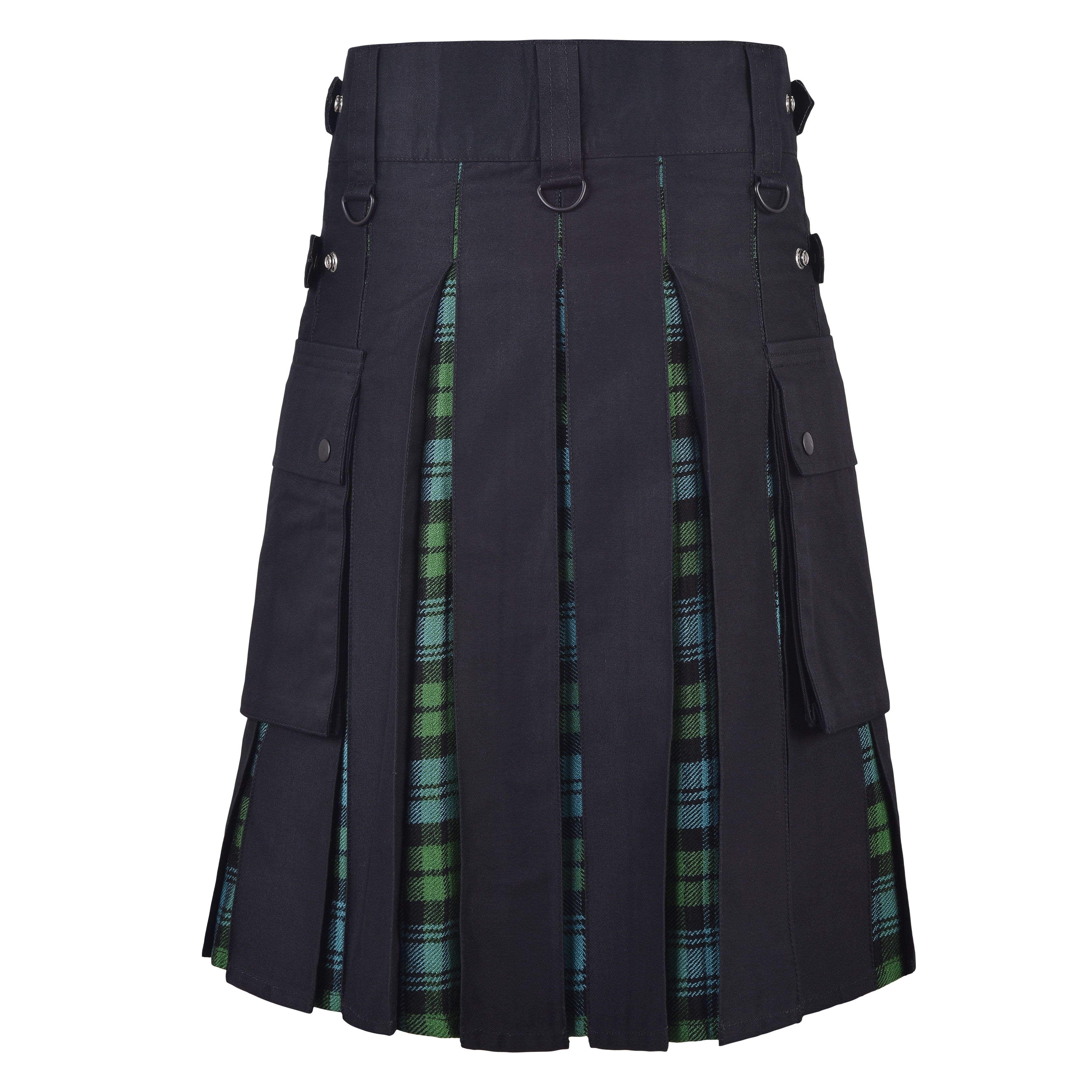 Men's Campbell Ancient Tartan Hybrid Kilt with Cargo Pockets, Utility Kilt