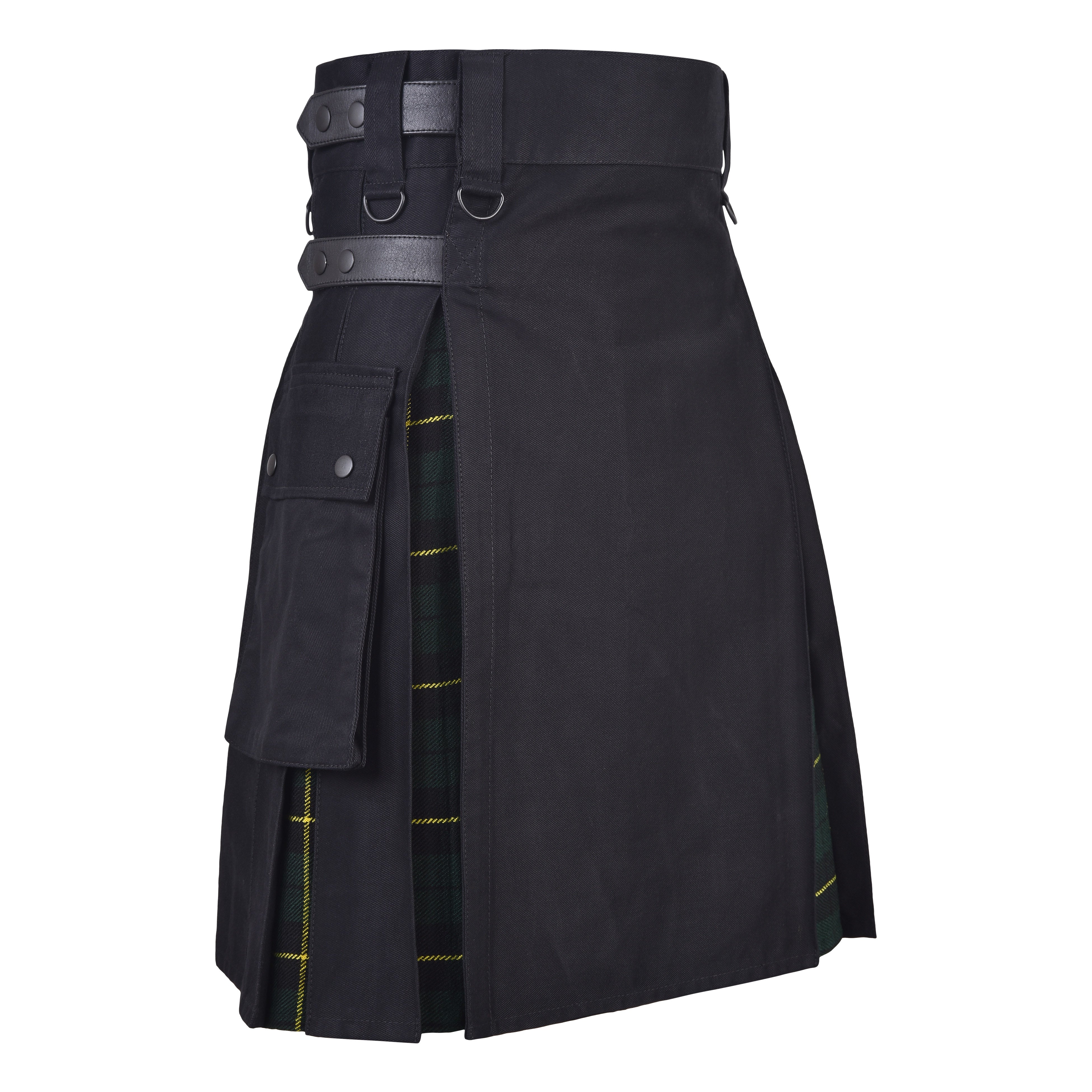 Men's Wallace Hunting Tartan Hybrid Kilt with Cargo Pockets, Utility Kilt