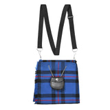 Traditional Scottish Women Tartan Bag Pleated Crossbody Purse - Adjustable Straps, Zip Closure Elliot Modern Tartan