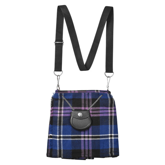 Traditional Scottish Women Tartan Bag Pleated Crossbody Purse - Adjustable Straps, Zip Closure Scottish Heritage Tartan