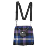 Traditional Scottish Women Tartan Bag Pleated Crossbody Purse - Adjustable Straps, Zip Closure Scottish Heritage Tartan