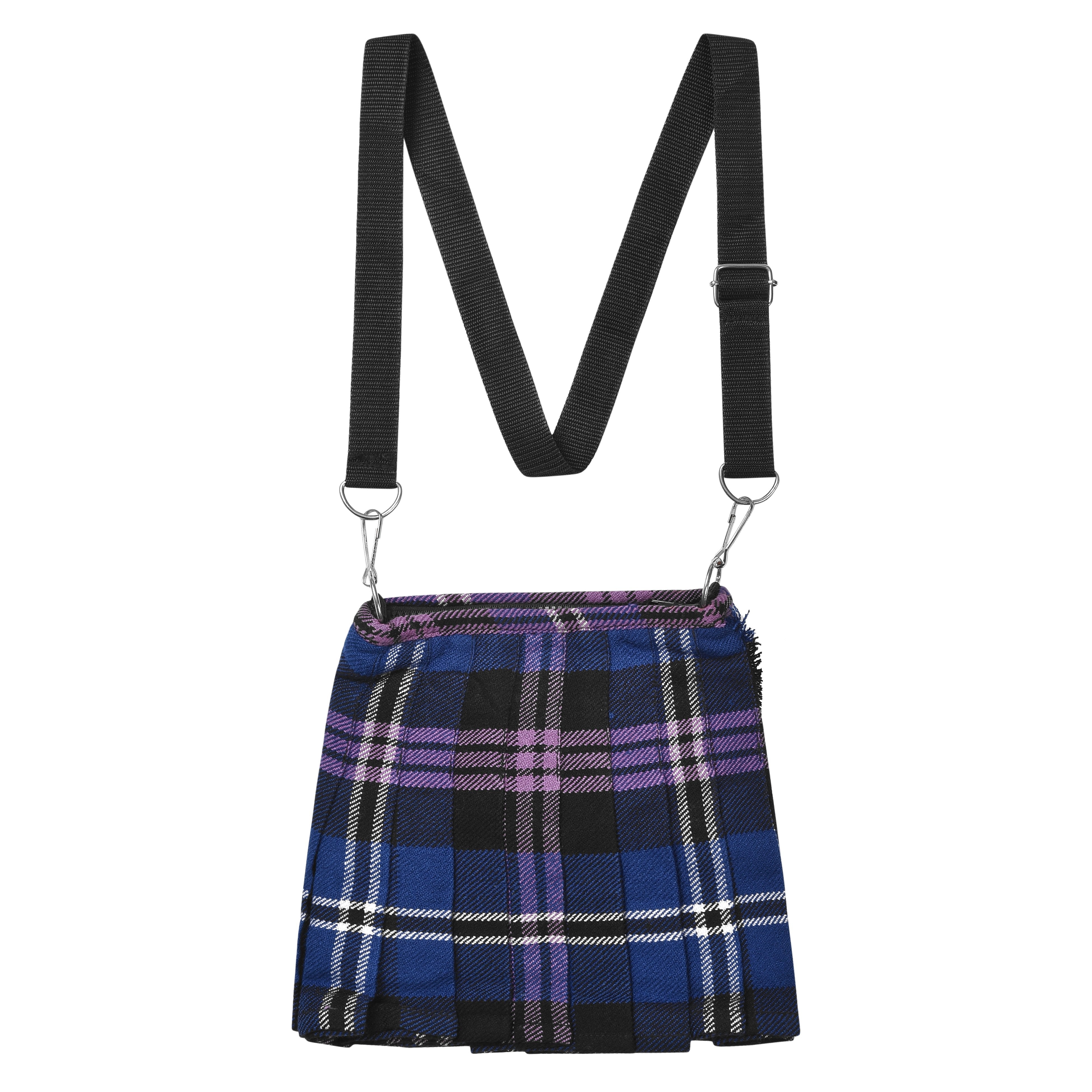 Traditional Scottish Women Tartan Bag Pleated Crossbody Purse - Adjustable Straps, Zip Closure Scottish Heritage Tartan