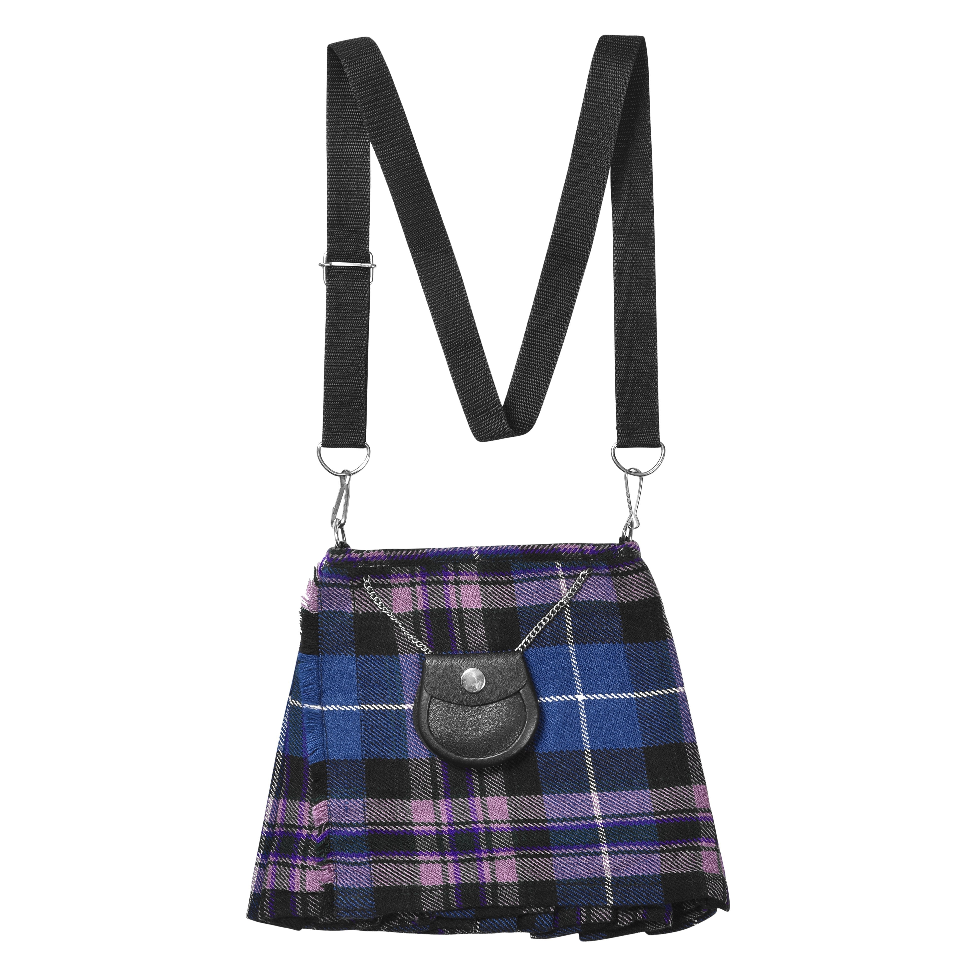 Traditional Scottish Women Tartan Bag Pleated Crossbody Purse - Adjustable Straps, Zip Closure Pride of Scotland Tartan