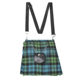 Traditional Scottish Women Tartan Bag Pleated Crossbody Purse - Adjustable Straps, Zip Closure Campbell Ancient Tartan