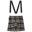 Traditional Scottish Women Tartan Bag Pleated Crossbody Purse - Adjustable Straps, Zip Closure Mackenzie Weathered Tartan