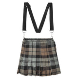 Traditional Scottish Women Tartan Bag Pleated Crossbody Purse - Adjustable Straps, Zip Closure Black Watch Weathered Tartan