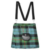 Traditional Scottish Women Tartan Bag Pleated Crossbody Purse - Adjustable Straps, Zip Closure Gunn Ancient Tartan