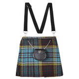 Traditional Scottish Women Tartan Bag Pleated Crossbody Purse - Adjustable Straps, Zip Closure Anderson Tartan