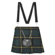 Traditional Scottish Women Tartan Bag Pleated Crossbody Purse - Adjustable Straps, Zip Closure Wallace Hunting Tartan