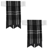 Scottish Tartan Kilt Flashes with Elastic Adjusters Granite