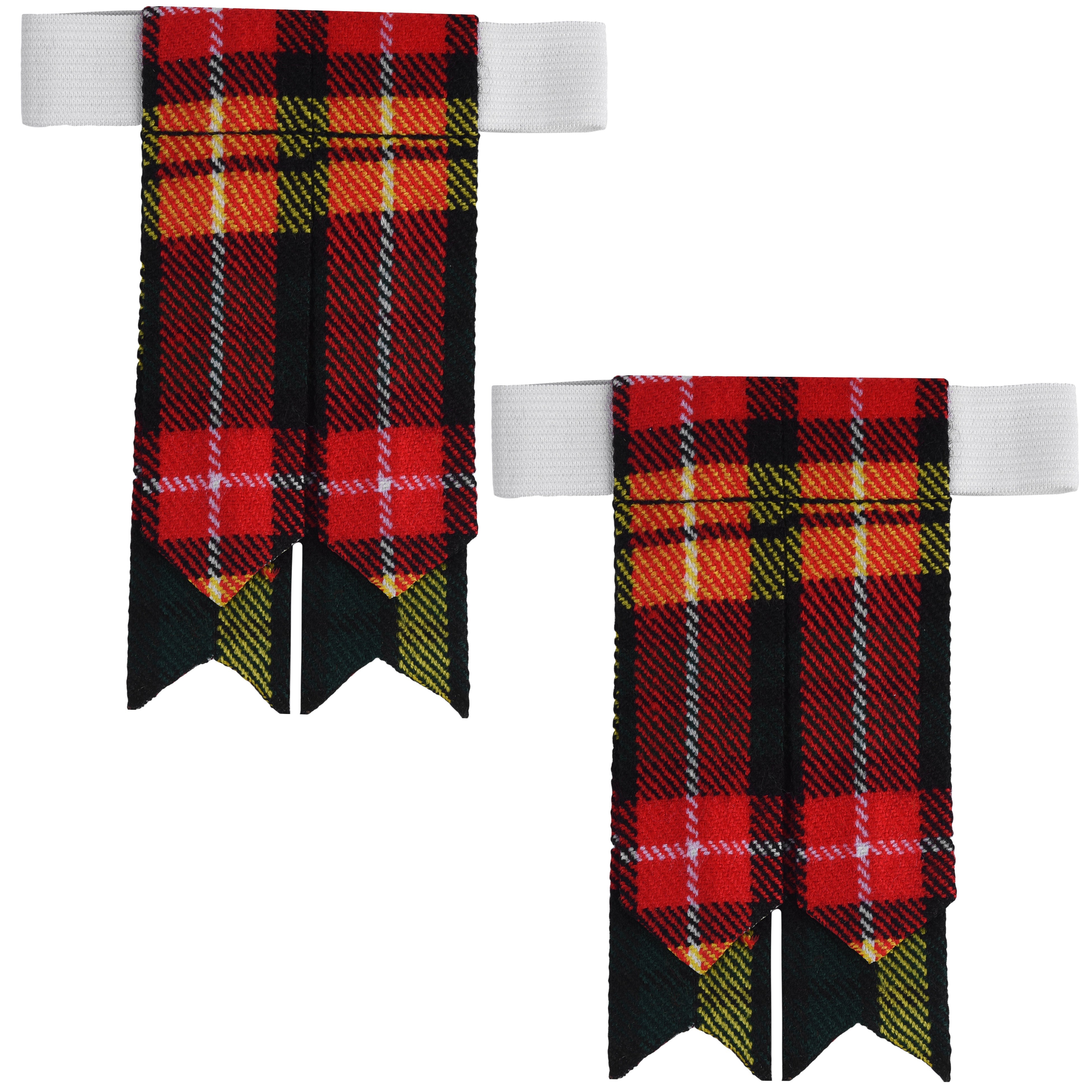 Scottish Tartan Kilt Flashes with Elastic Adjusters Buchanan