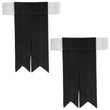 Scottish Tartan Kilt Flashes with Elastic Adjusters Plain Black