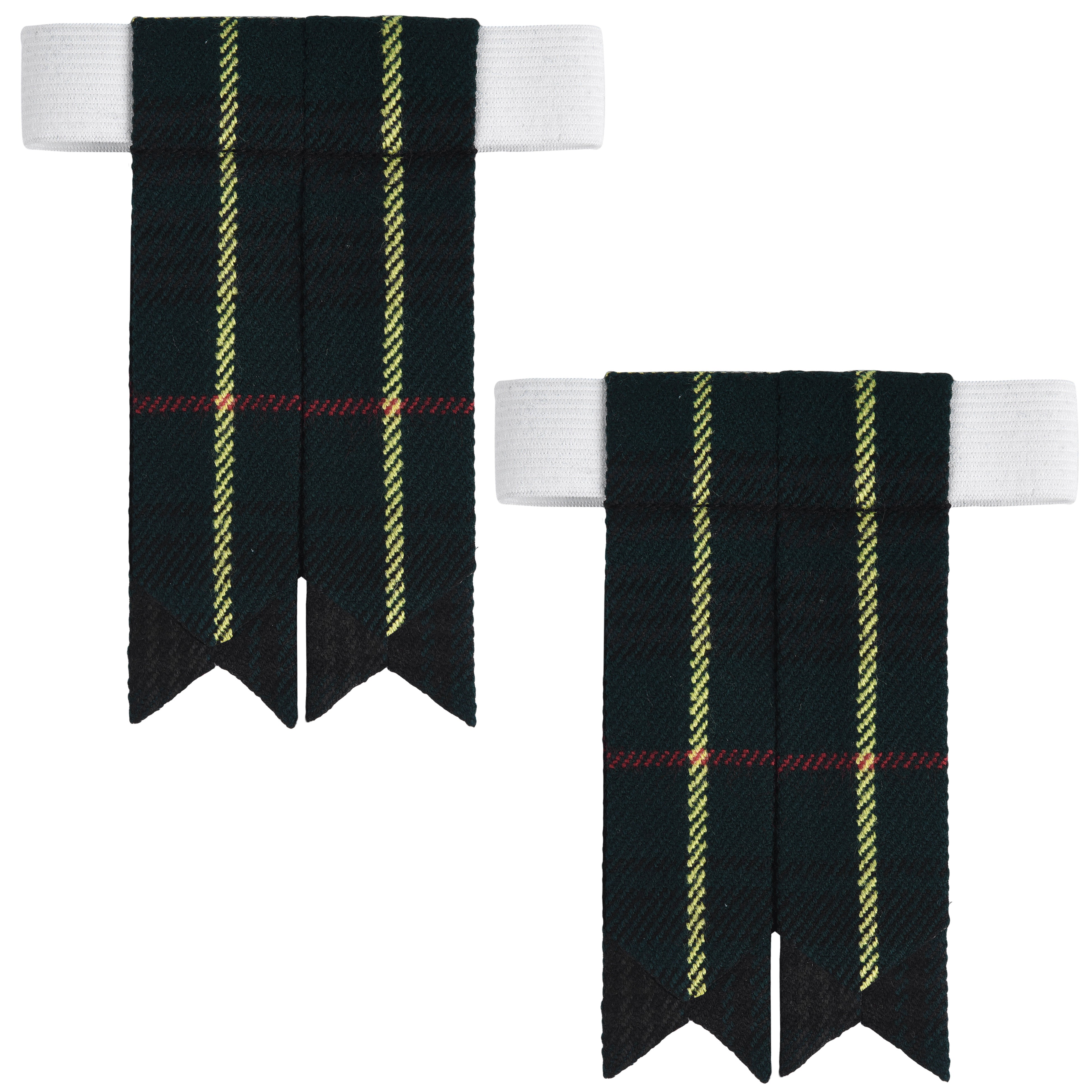 Scottish Tartan Kilt Flashes with Elastic Adjusters Hunting Stewart