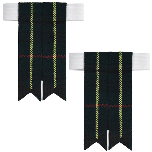 Scottish Tartan Kilt Flashes with Elastic Adjusters Hunting Stewart