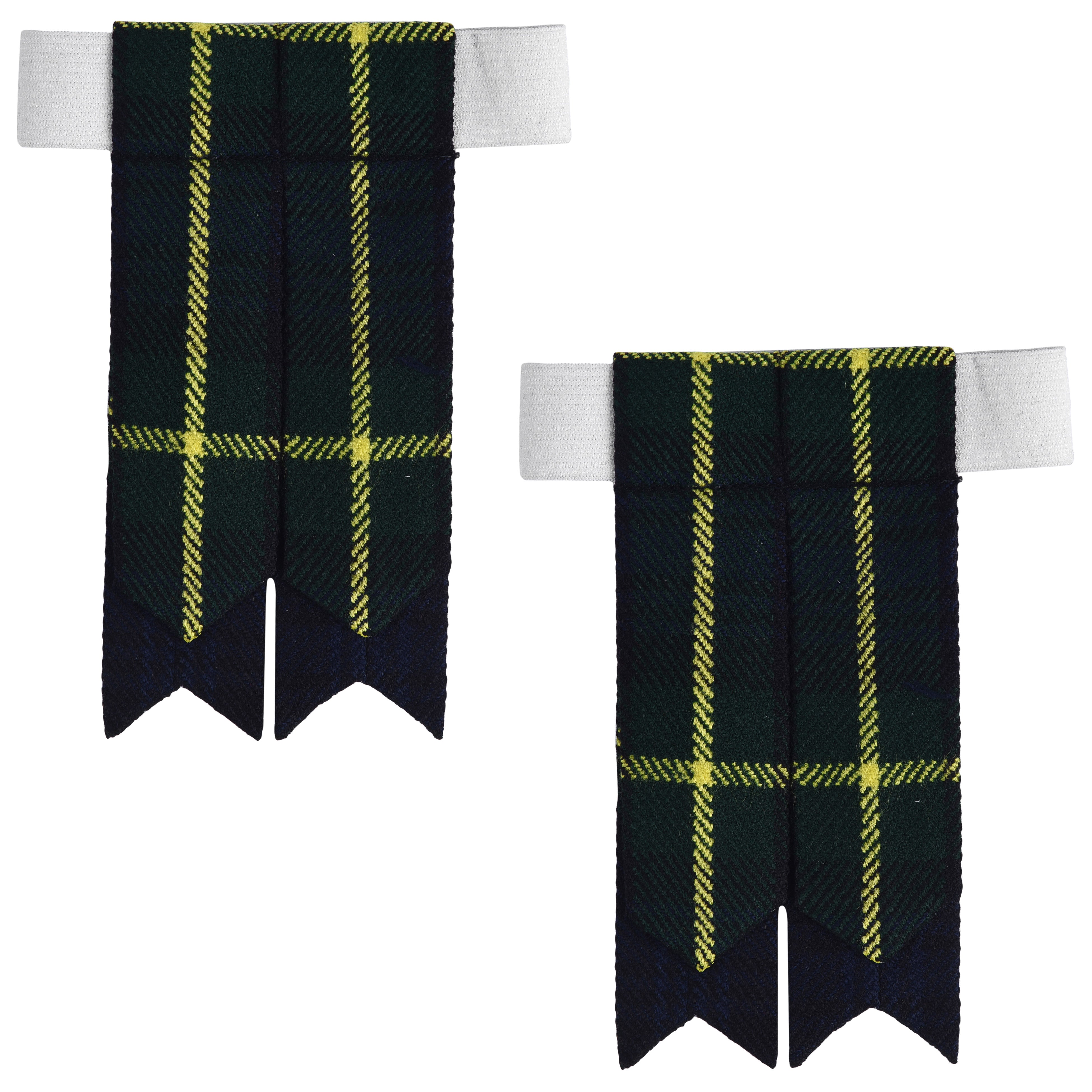 Scottish Tartan Kilt Flashes with Elastic Adjusters Gordon