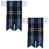 Scottish Tartan Kilt Flashes with Elastic Adjusters Blue Ramsay