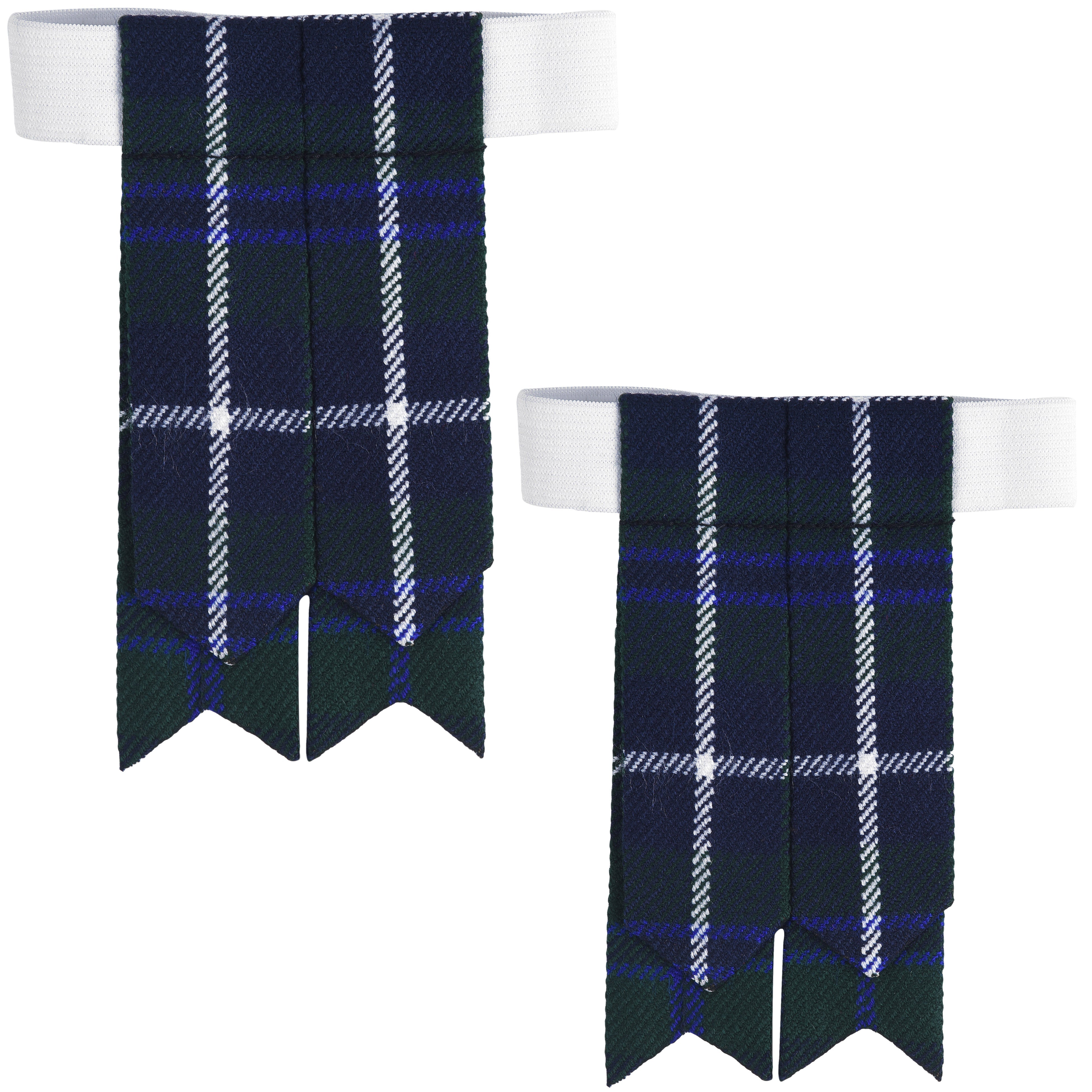 Scottish Tartan Kilt Flashes with Elastic Adjusters Blue Douglas