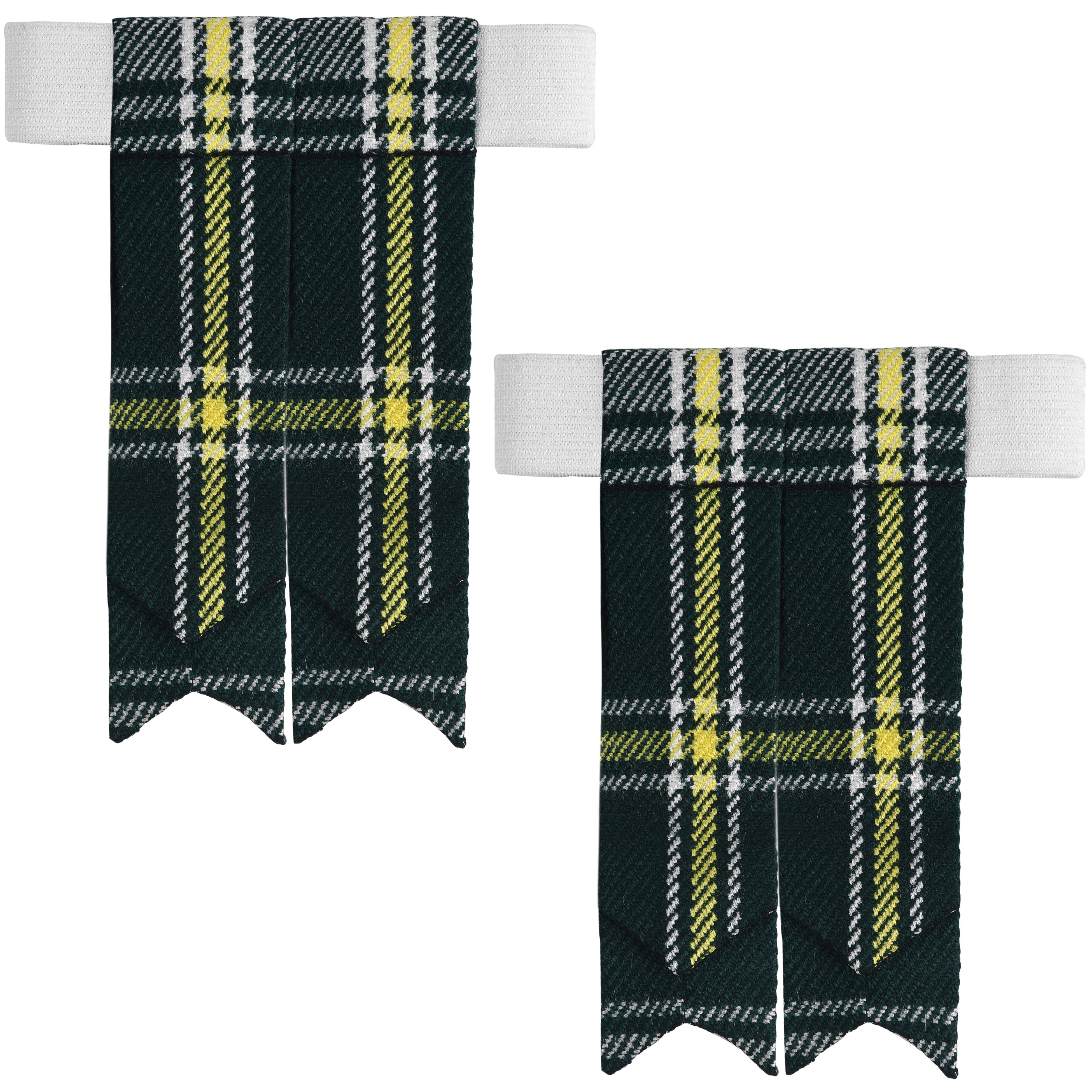 Scottish Tartan Kilt Flashes with Elastic Adjusters St Patrick
