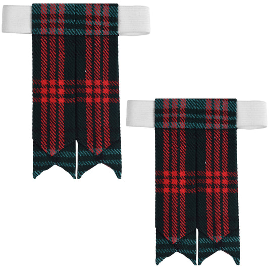 Scottish Tartan Kilt Flashes with Elastic Adjusters Ross Hunting
