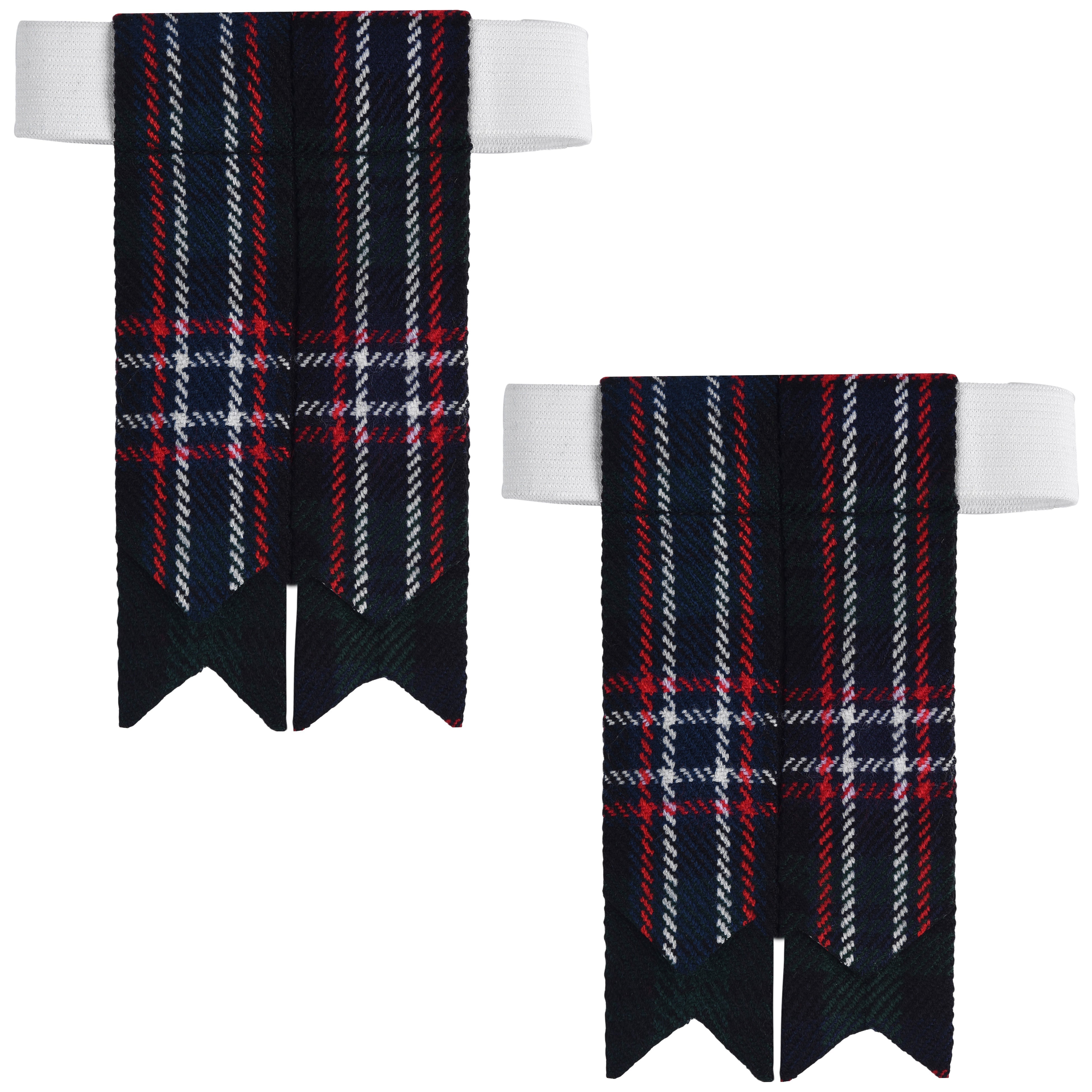 Scottish Tartan Kilt Flashes with Elastic Adjusters Scottish National