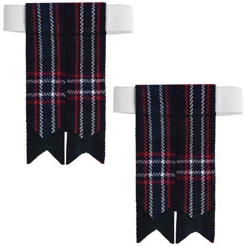 Scottish Tartan Kilt Flashes with Elastic Adjusters Scottish National