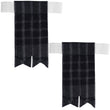 Scottish Tartan Kilt Flashes with Elastic Adjusters Grey