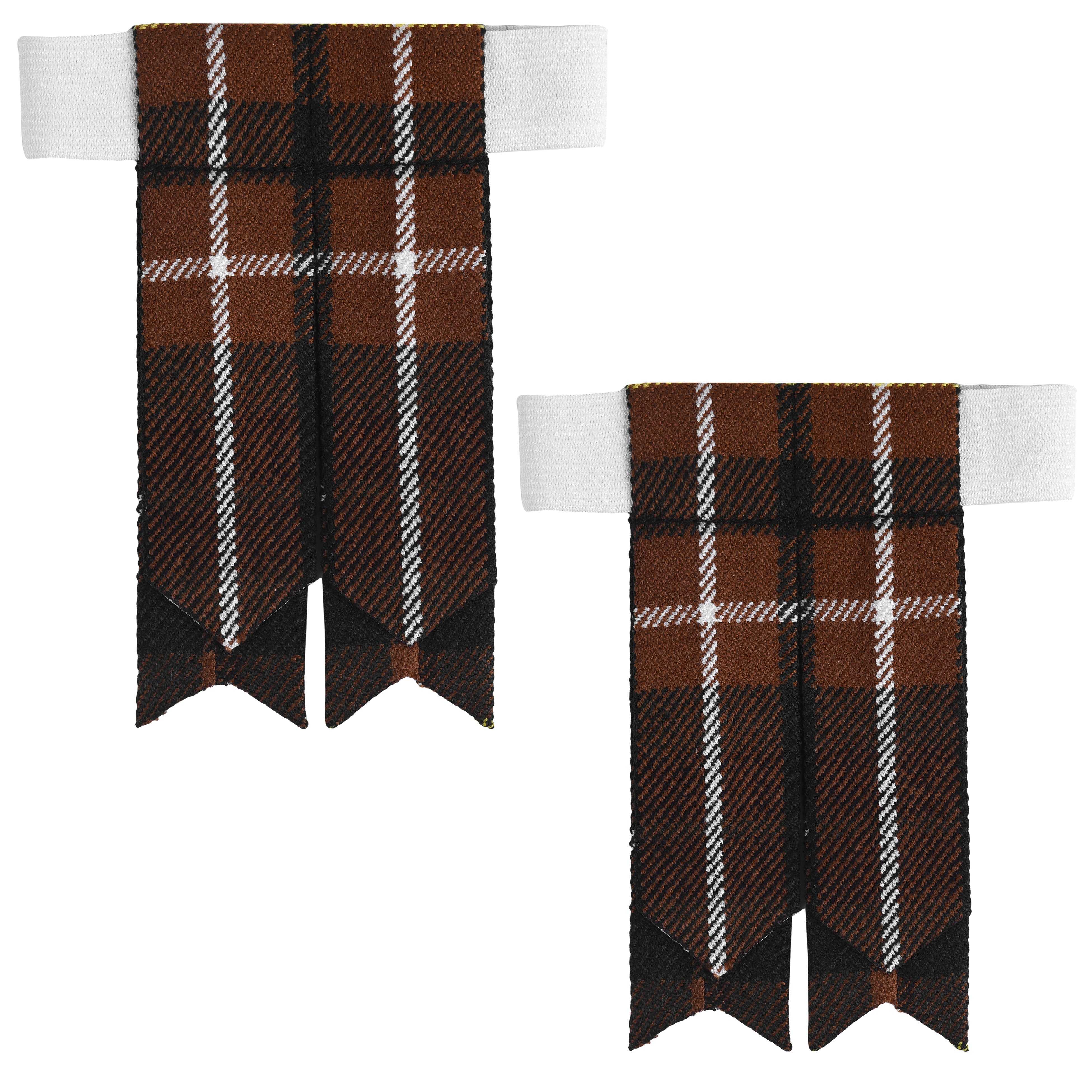 Scottish Tartan Kilt Flashes with Elastic Adjusters Buchanan Hunting