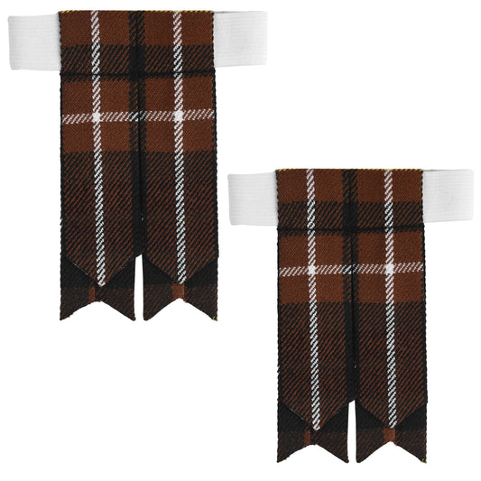 Scottish Tartan Kilt Flashes with Elastic Adjusters Buchanan Hunting