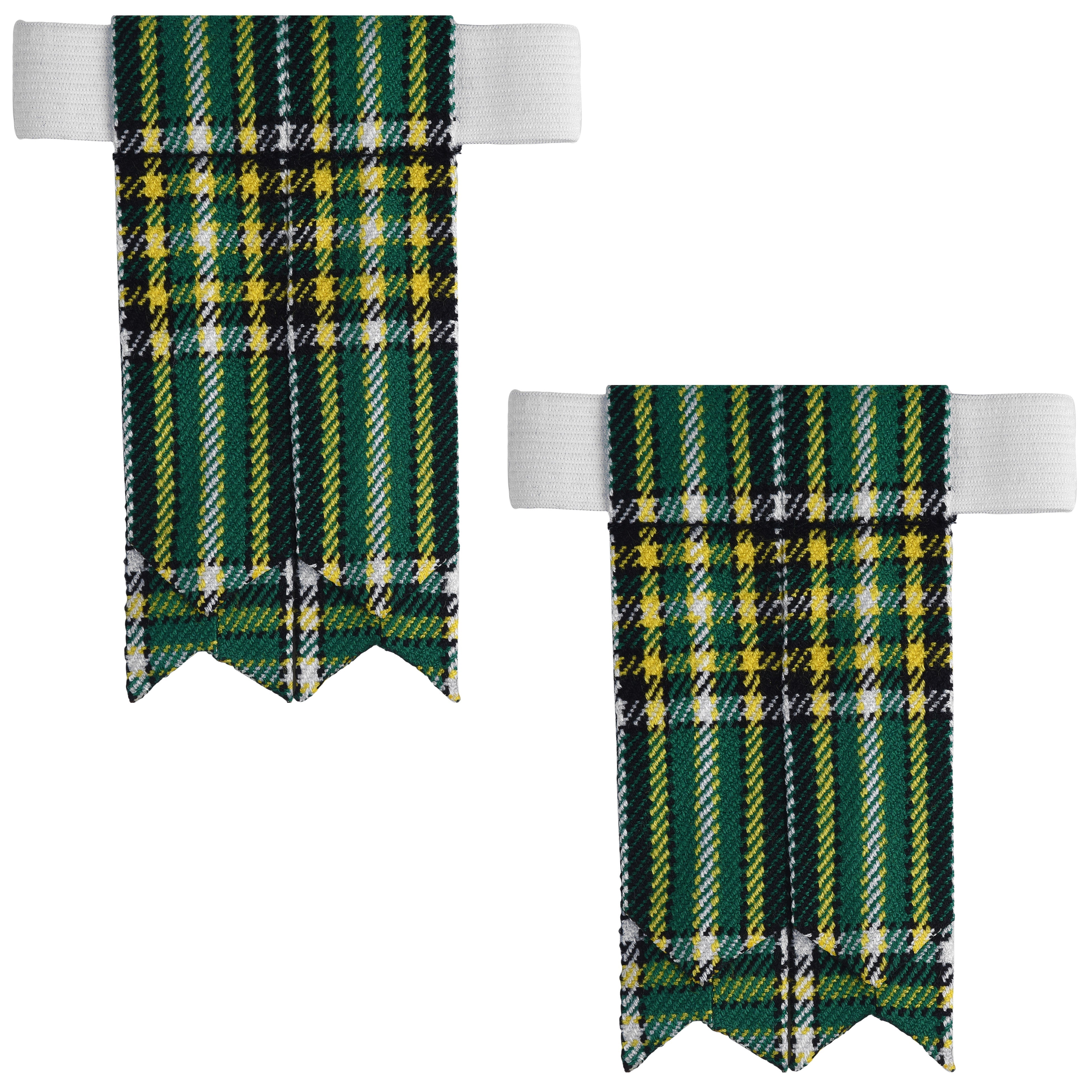Scottish Tartan Kilt Flashes with Elastic Adjusters Irish Heritage