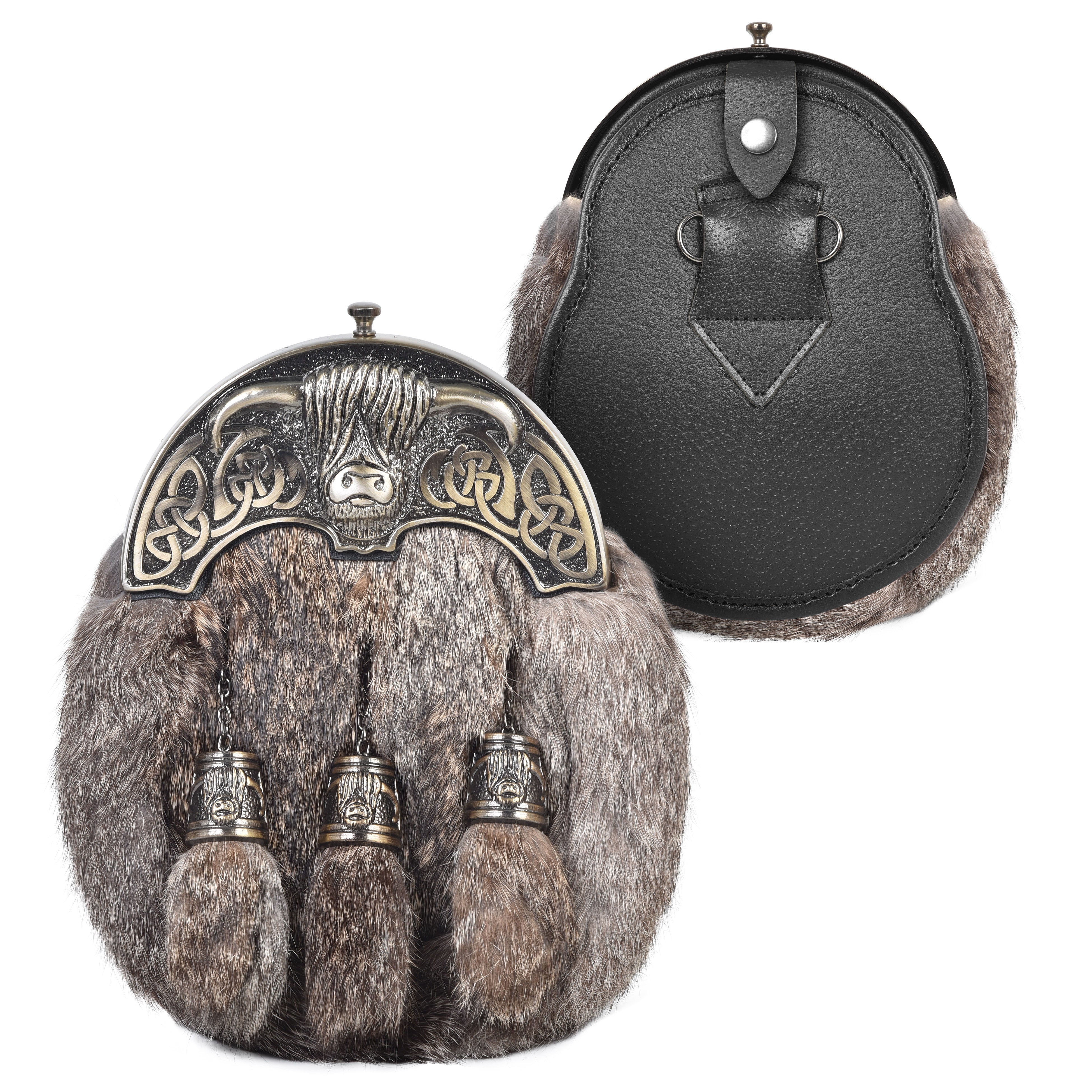 Premium Leather Sporran for Men - Ideal Kilt Accessories for Men, Scottish Kilt Sporran with Chain Belt Art # 2