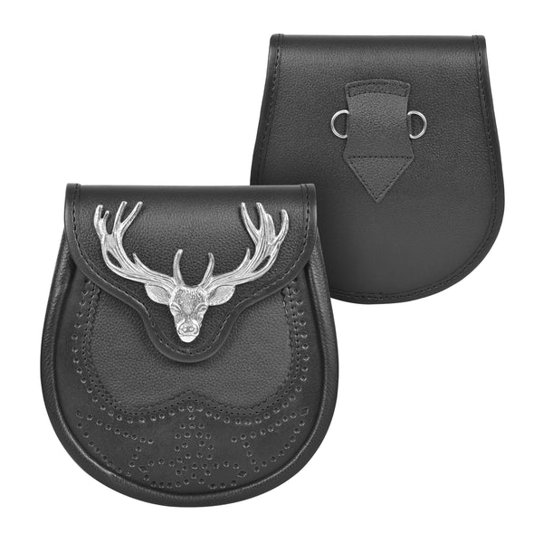 Premium Leather Sporran for Men - Ideal Kilt Accessories for Men, Scottish Kilt Sporran with Chain Belt Art # 6