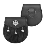 Premium Leather Sporran for Men - Ideal Kilt Accessories for Men, Scottish Kilt Sporran with Chain Belt Art # 8