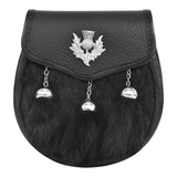 Premium Leather Sporran for Men - Ideal Kilt Accessories for Men, Scottish Kilt Sporran with Chain Belt Art # 8