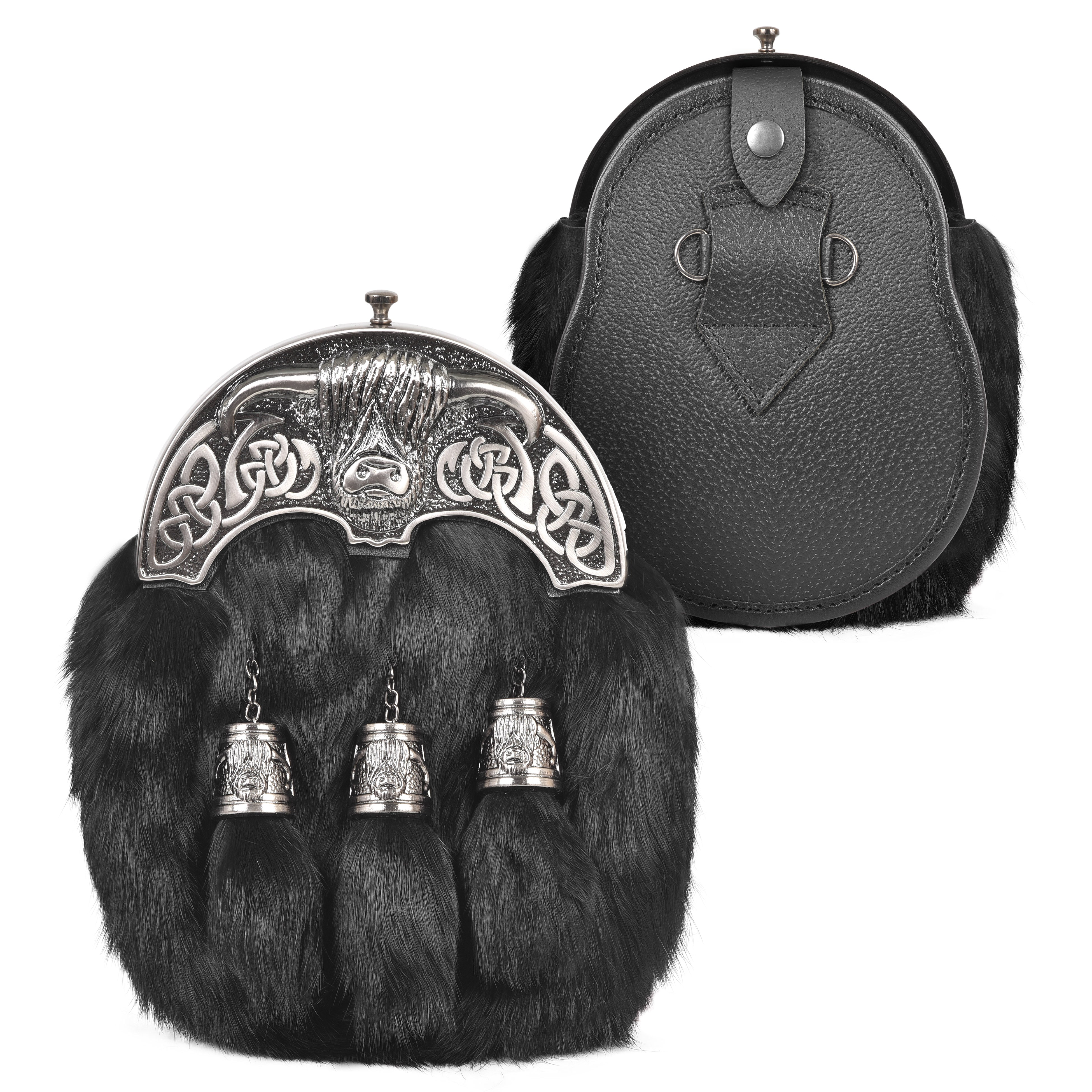 Premium Leather Sporran for Men - Ideal Kilt Accessories for Men, Scottish Kilt Sporran with Chain Belt Art # 4