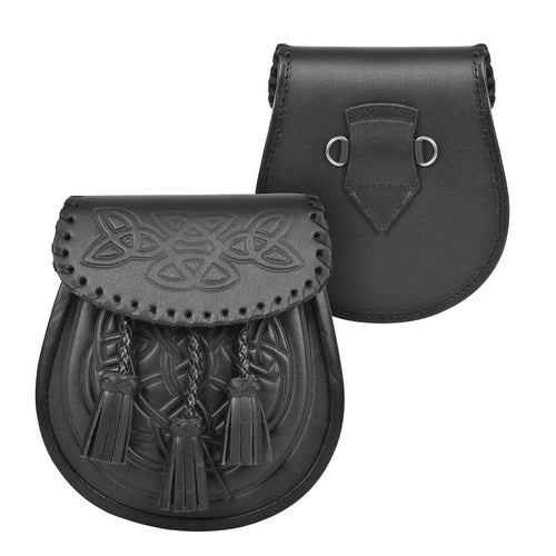 Premium Leather Sporran for Men - Ideal Kilt Accessories for Men, Scottish Kilt Sporran with Chain Belt Art # 5