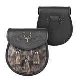 Premium Leather Sporran for Men - Ideal Kilt Accessories for Men, Scottish Kilt Sporran with Chain Belt Art # 9