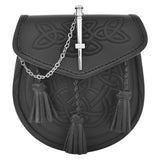 Premium Leather Sporran for Men - Ideal Kilt Accessories for Men, Scottish Kilt Sporran with Chain Belt Art # 10