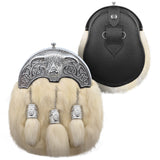 Premium Leather Sporran for Men - Ideal Kilt Accessories for Men, Scottish Kilt Sporran with Chain Belt Art # 3