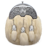 Premium Leather Sporran for Men - Ideal Kilt Accessories for Men, Scottish Kilt Sporran with Chain Belt Art # 3