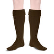 Scottish Bubbles Kilt Hose for Men, Ribbed Socks for USA Shoe Sizes - Brown