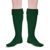 Scottish Bubbles Kilt Hose for Men, Ribbed Socks for USA Shoe Sizes - Green
