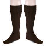 Scottish Square Kilt Hose for Men, Ribbed Socks for USA Shoe Sizes - Brown