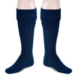 Scottish Square Kilt Hose for Men, Ribbed Socks for USA Shoe Sizes - Navy Blue